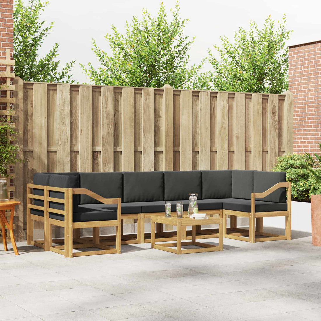 vidaXL Conjunto de sofás de exterior 6 uds.