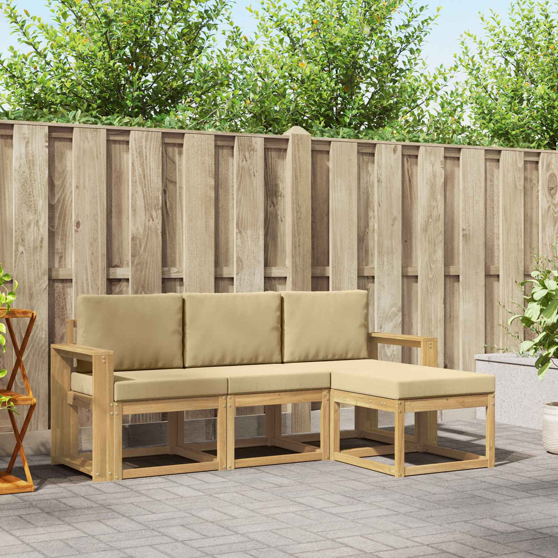 vidaXL Conjunto de sofás de exterior 4 uds.