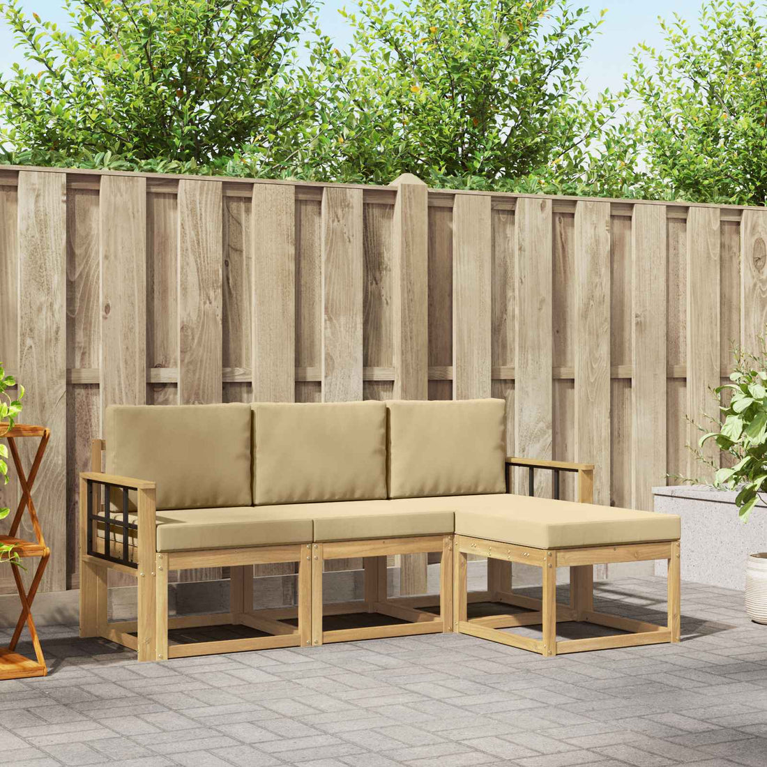 vidaXL Conjunto de sofás de exterior 4 uds.