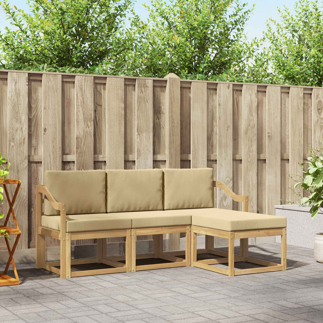 vidaXL Conjunto de sofás de exterior 4 uds.