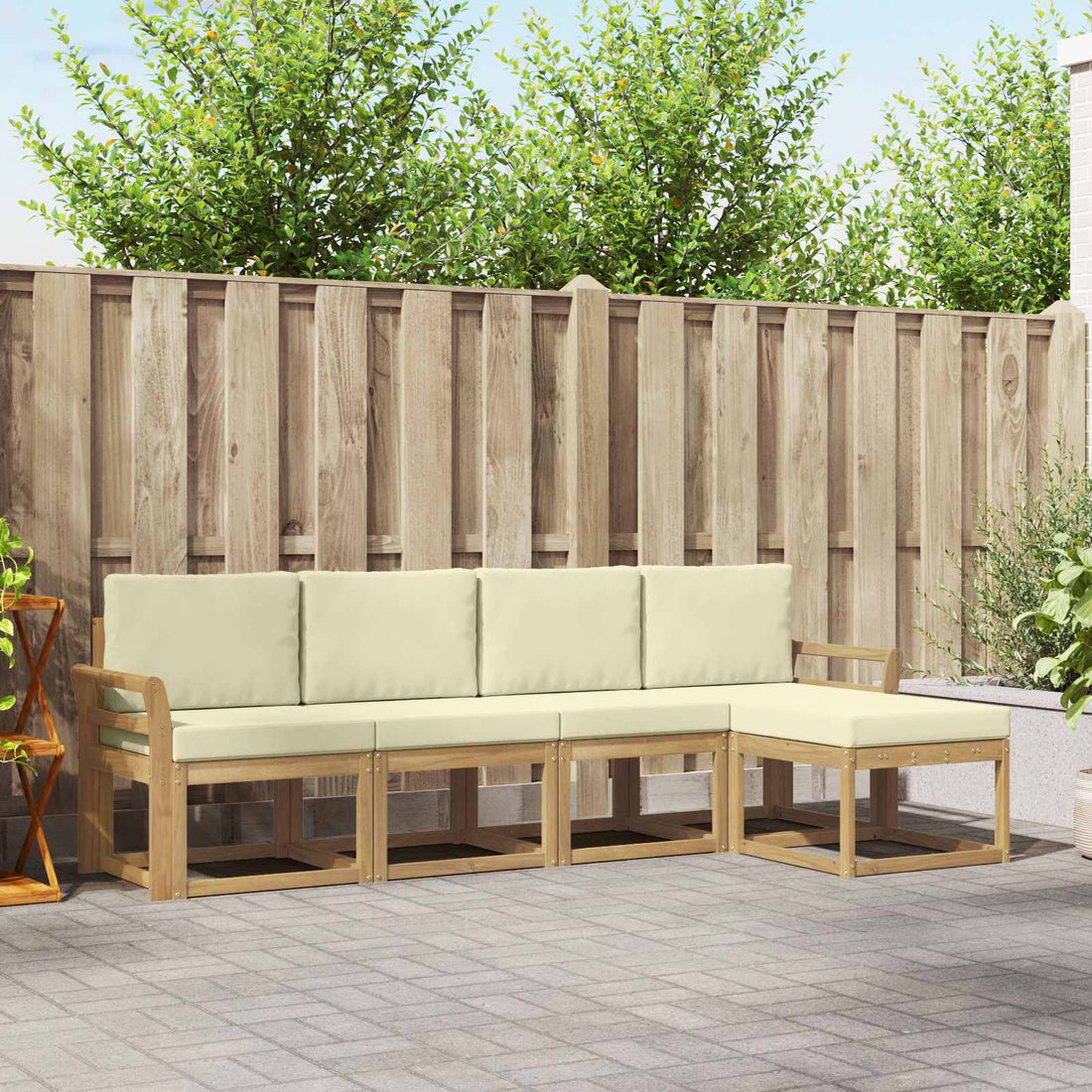 vidaXL Conjunto de sofás de exterior 5 uds.