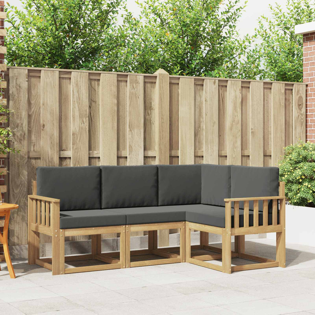 vidaXL Conjunto de sofás de exterior 4 uds. Blanco y Antracita