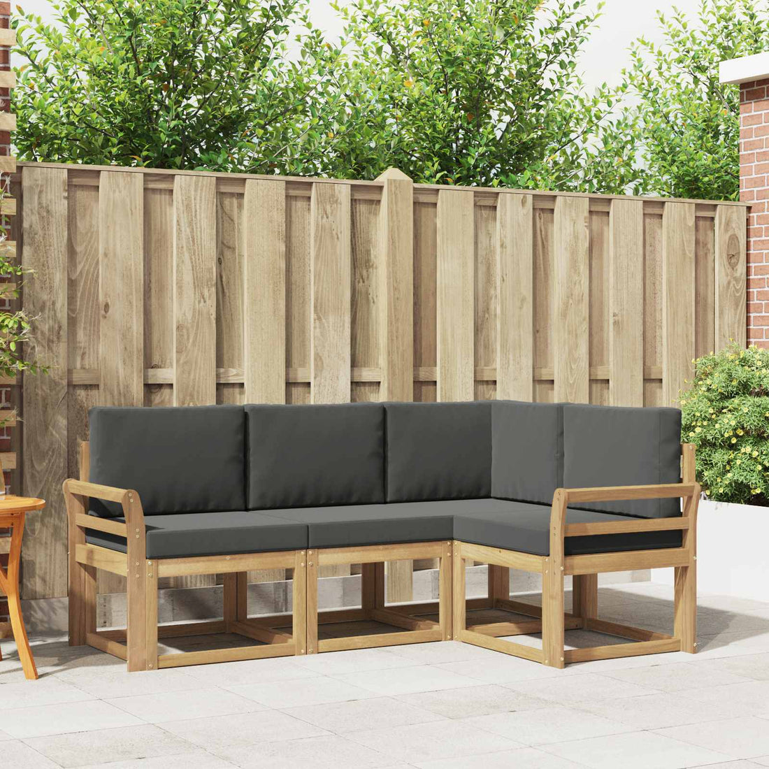 vidaXL Conjunto de sofás de exterior 4 uds. Blanco y Antracita