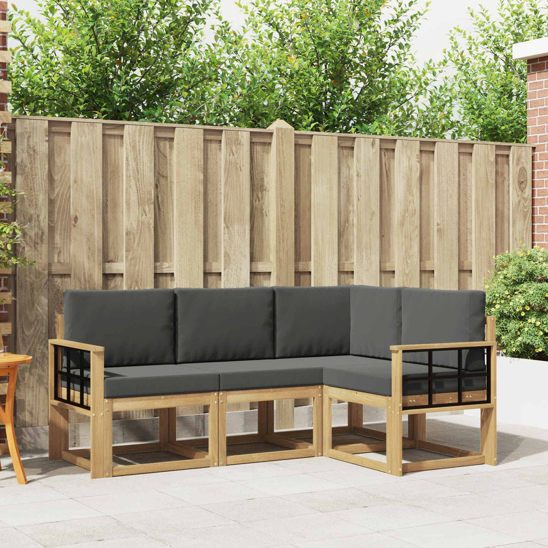 vidaXL Conjunto de sofás de exterior 4 uds. Blanco y Antracita
