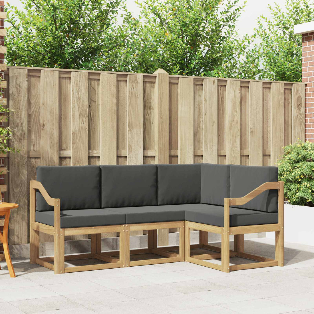 vidaXL Conjunto de sofás de exterior 4 uds. Blanco y Antracita