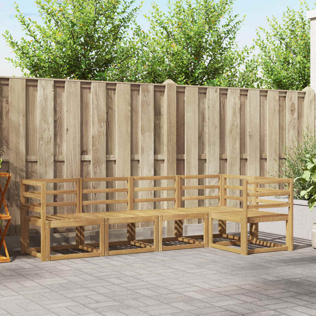 vidaXL Conjunto de sofás de exterior 5 uds. Blanco