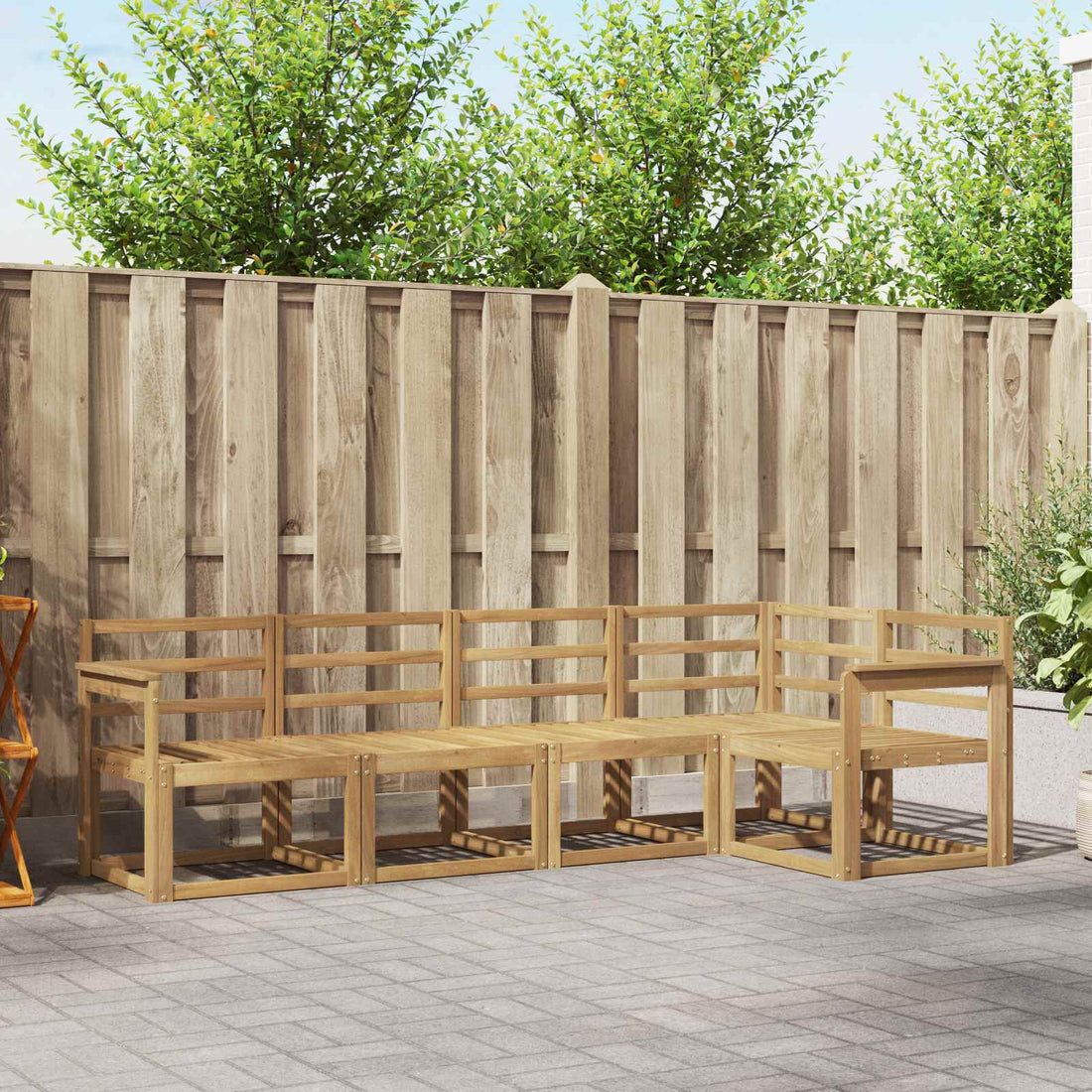 vidaXL Conjunto de sofás de exterior 5 uds. Blanco