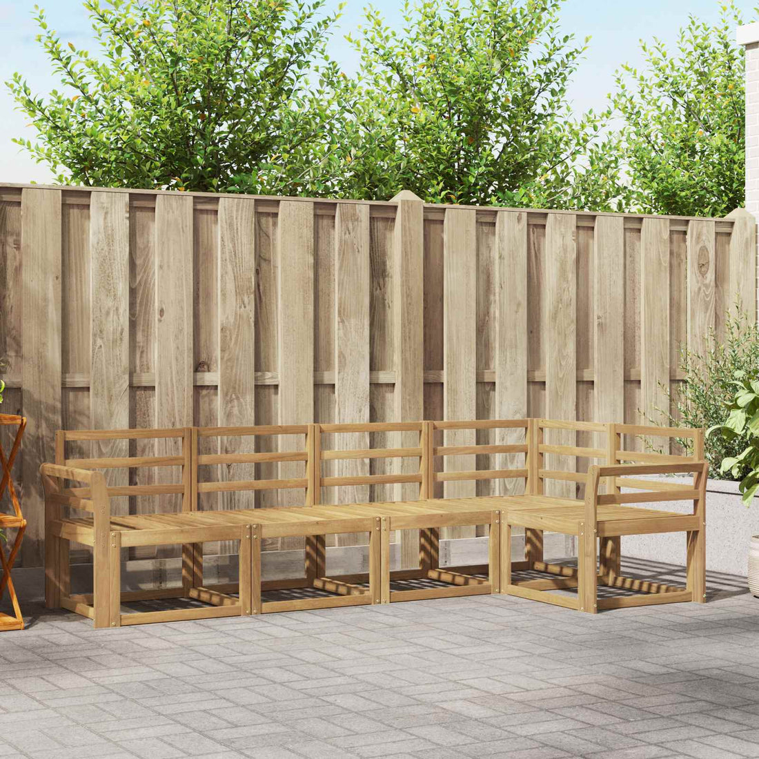 vidaXL Conjunto de sofás de exterior 5 uds. Blanco