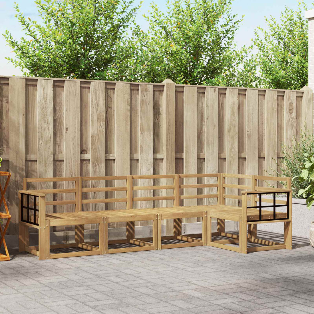vidaXL Conjunto de sofás de exterior 5 uds. Blanco