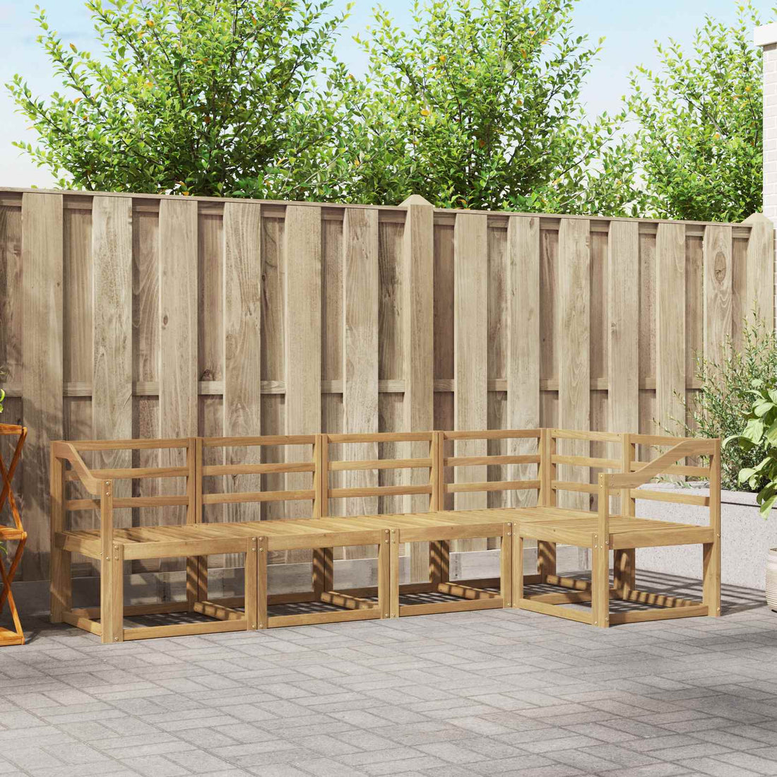 vidaXL Conjunto de sofás de exterior 5 uds. Blanco