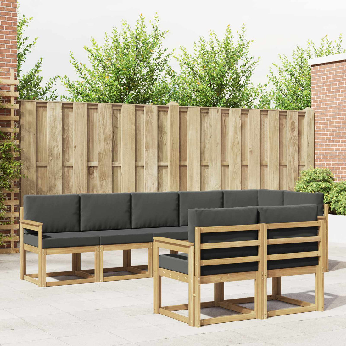 vidaXL Conjunto de sofás de exterior 8 uds. Blanco y Antracita