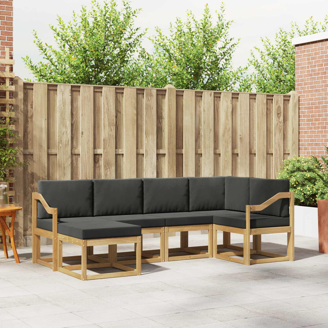 vidaXL Conjunto de sofás de exterior 6 uds. Blanco y Antracita
