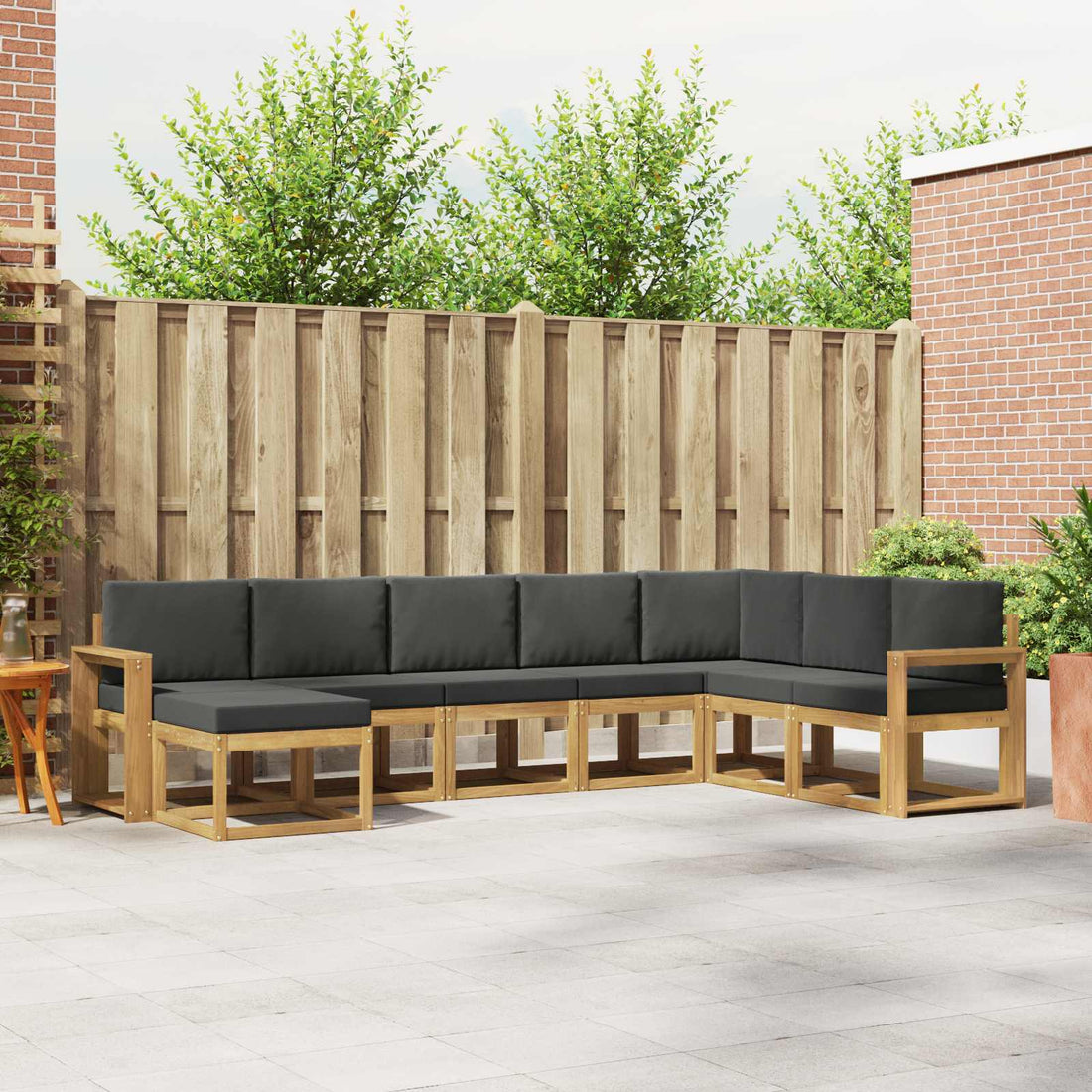vidaXL Conjunto de sofás de exterior 8 uds. Blanco y Antracita