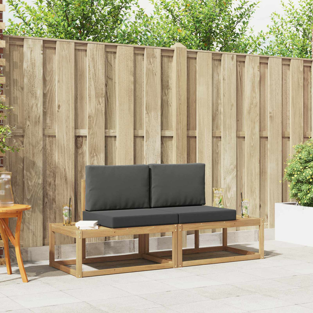 vidaXL Conjunto de sofás de exterior 2 uds. Blanco y Antracita