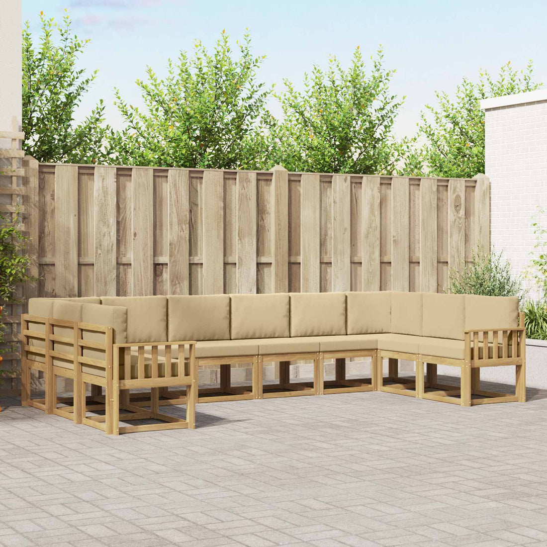 vidaXL Conjunto de sofás de exterior 10 uds. y Beige