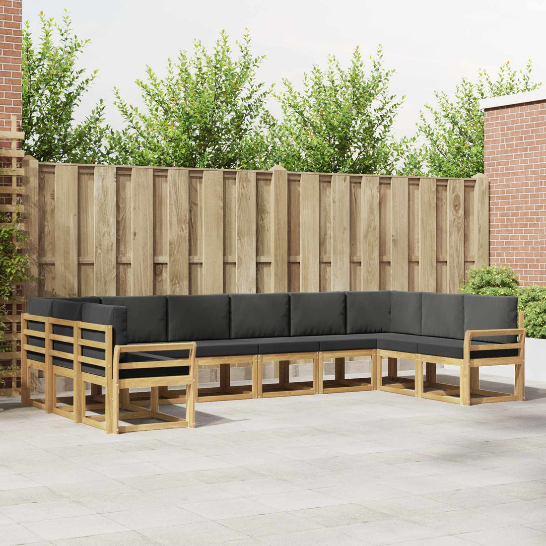 vidaXL Conjunto de sofás de exterior 10 uds. Blanco y Antracita