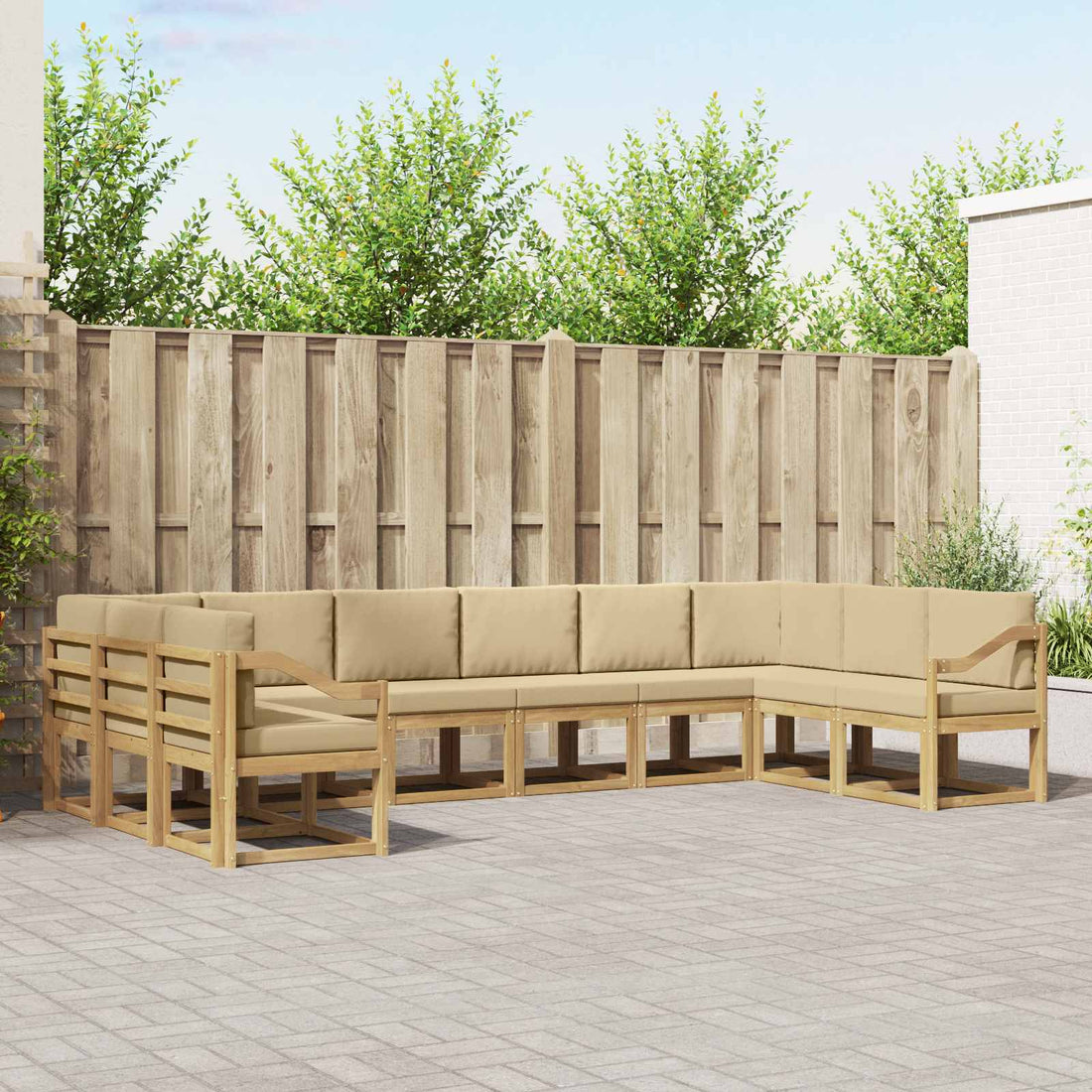 vidaXL Conjunto de sofás de exterior 10 uds. y Beige