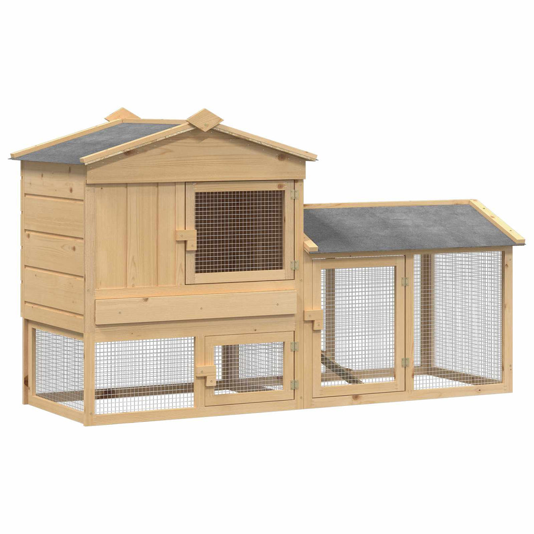 vidaXL Gallinero 2 uds. Marrón 150 x 60 x 89 cm Madera de Pino Maciza