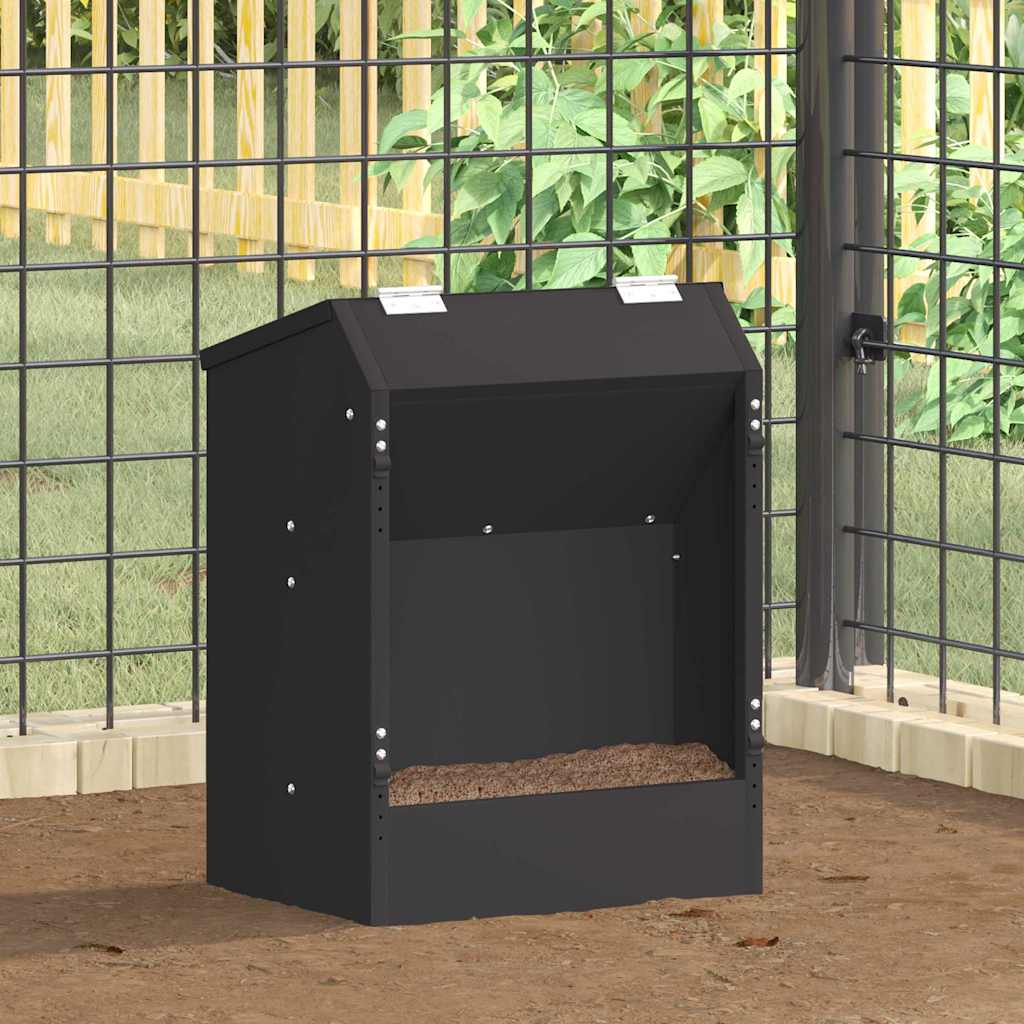 vidaXL Comedero para Conejos Negro 33,5 x 25,5 x 45,5 cm 3 kg