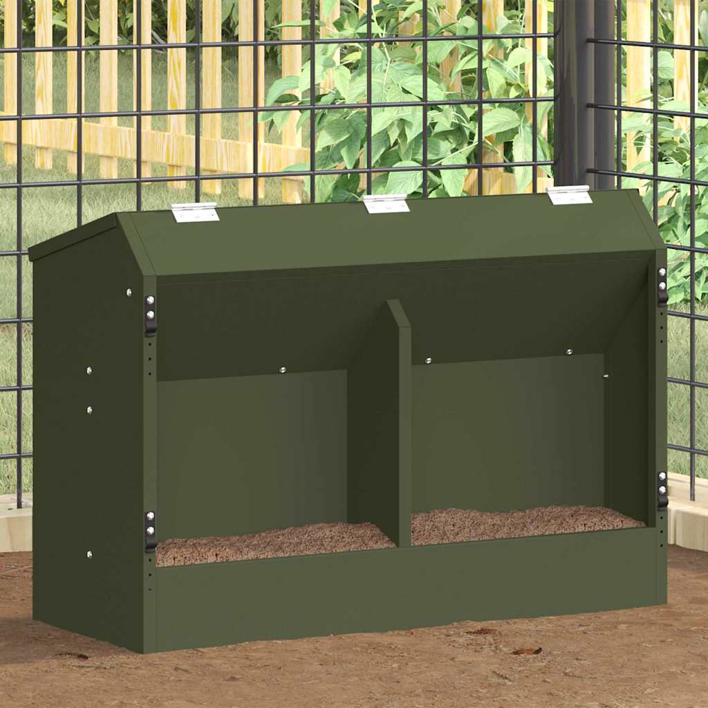 vidaXL Comedero para Conejos Verde oliva 64,5 x 25,5 x 45,5 cm 6 kg