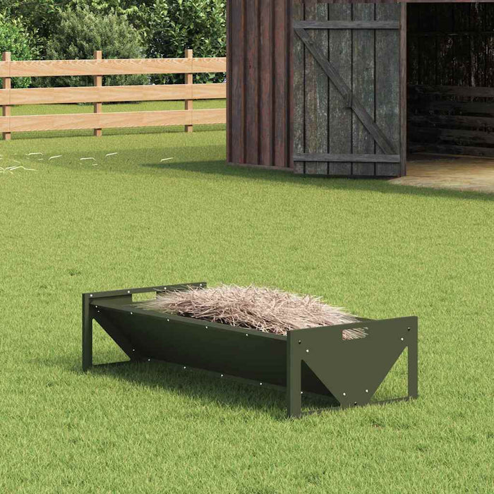 vidaXL Abrevadero para ganado Verde oliva 108 x 50 x 28 cm 10 kg