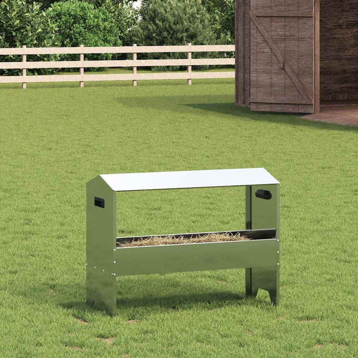 vidaXL Abrevadero para ganado Plateado 79 x 35 x 62 cm 15 kg