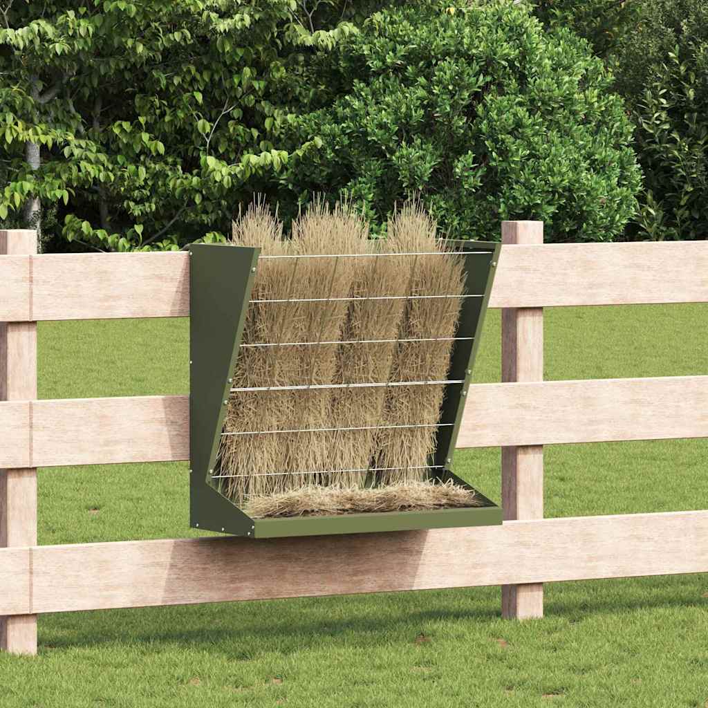 vidaXL Comedero de heno Verde oliva 71 x 33 x 70 cm 5 kg