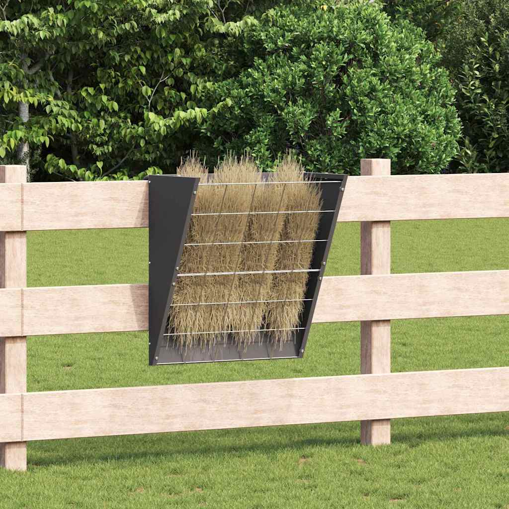 vidaXL Comedero para Heno Colgante Negro 61 x 33 x 66 cm 5 kg
