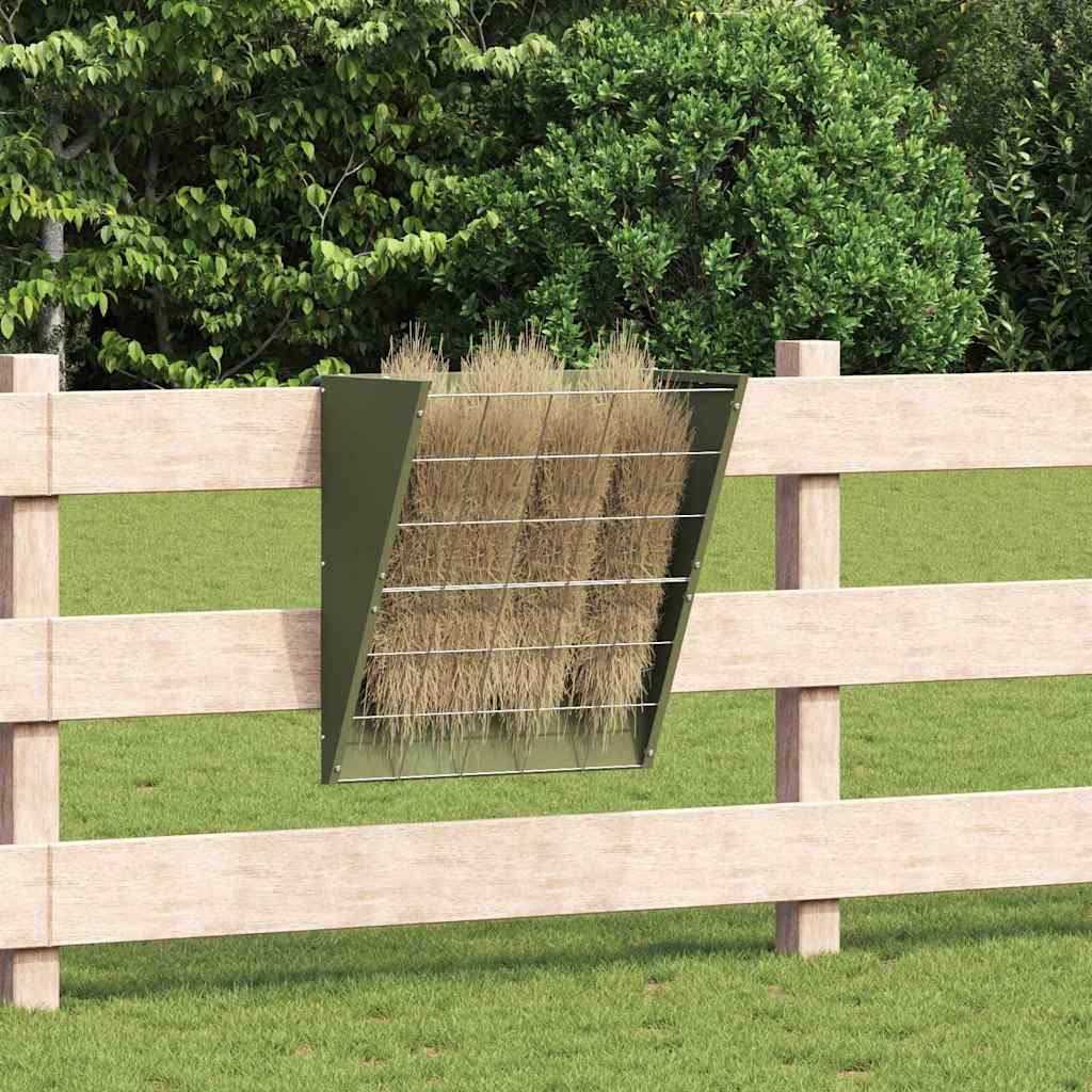 vidaXL Comedero para Heno Colgante Verde oliva 61 x 33 x 66 cm 5 kg
