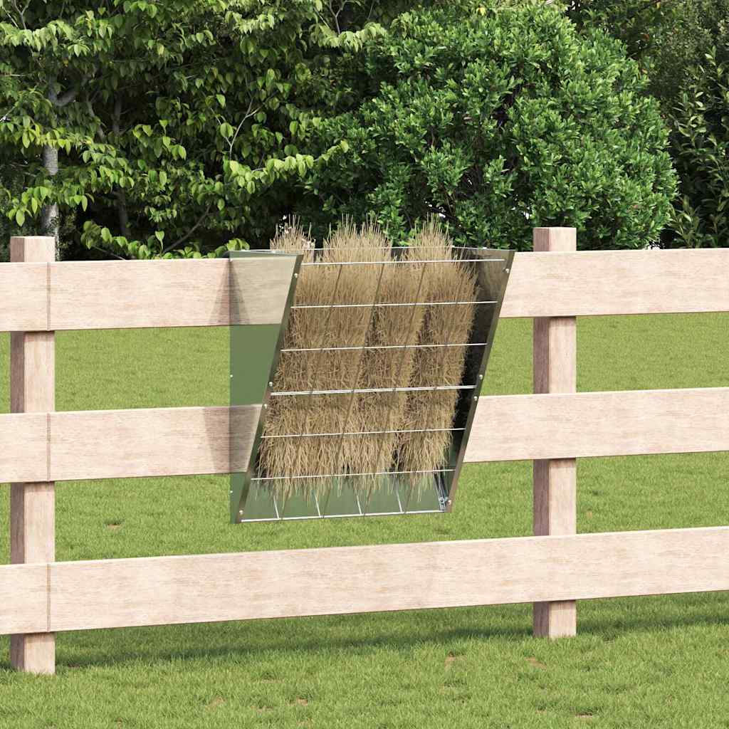 vidaXL Comedero para Heno Colgante Plateado 61 x 33 x 66 cm 5 kg