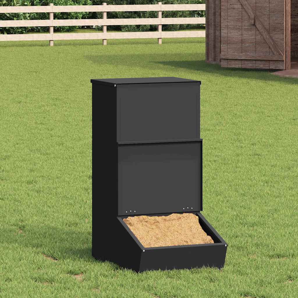 vidaXL Comedero para Cerdo Negro 55 x 38 x 76 cm 20 kg