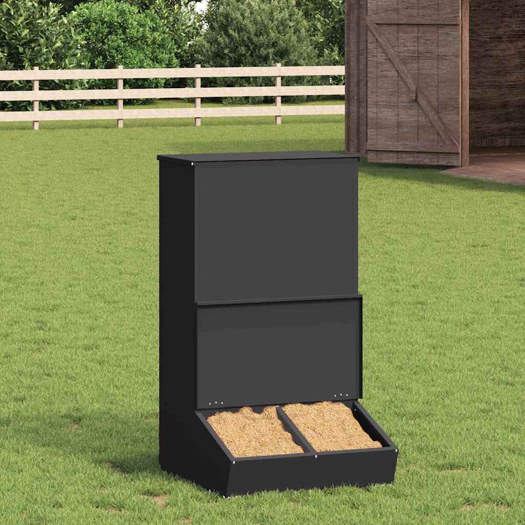 vidaXL Comedero para Cerdo Negro 55 x 51 x 91,5 cm 20 kg