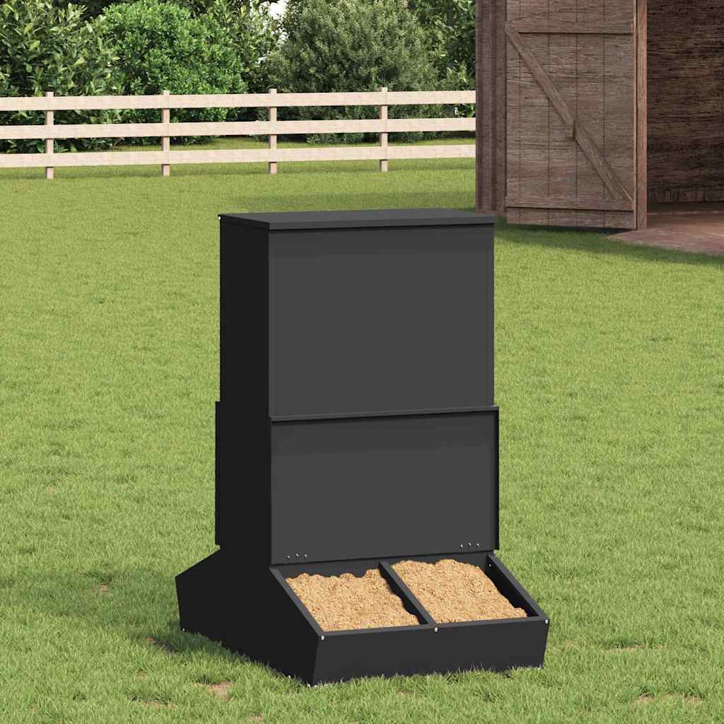 vidaXL Comedero para Cerdo Negro 82 x 51 x 91,5 cm 20 kg
