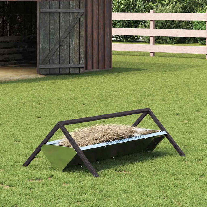 vidaXL Abrevadero para ganado Plateado 111 x 76 x 38 cm 10 kg