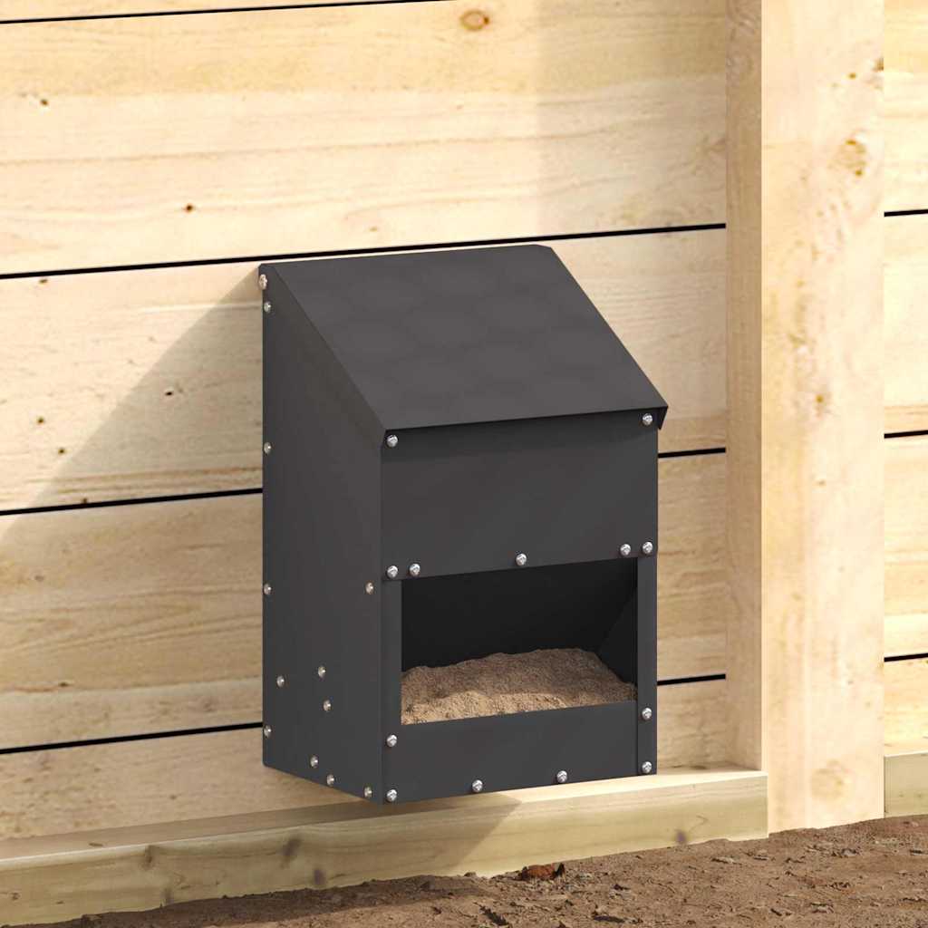 vidaXL Comedero para pollos Negro 21 x 16 x 33 cm 3 kg
