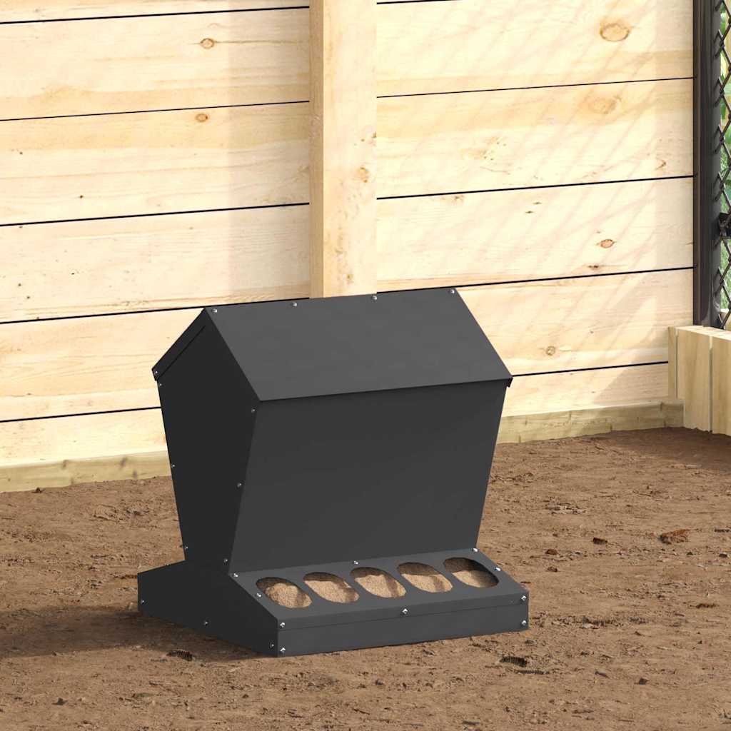vidaXL Comedero para pollos Negro 40 x 40 x 45 cm