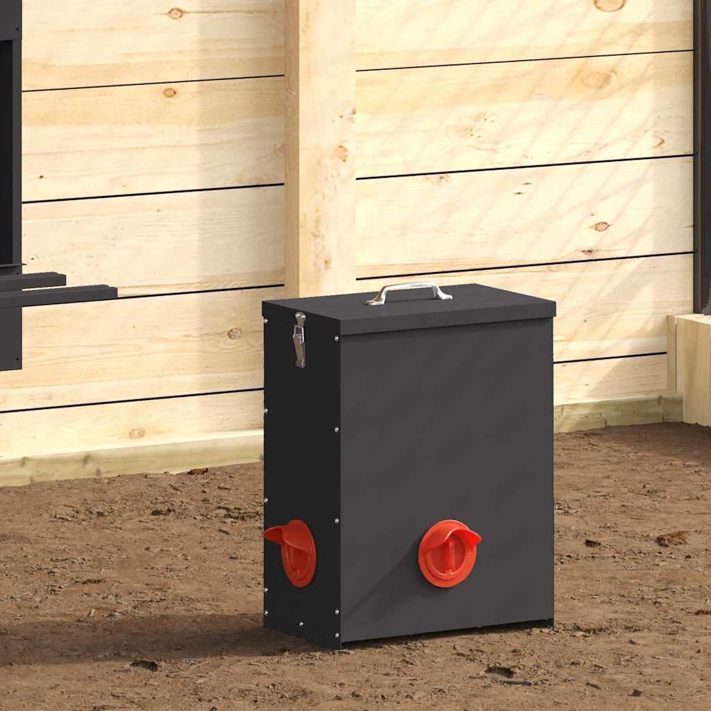 vidaXL Comedero para pollos Negro 32,5 x 20,5 x 43 cm 25 kg