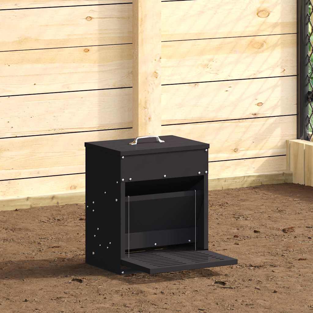 vidaXL Comedero de Pedal para Pollos Negro 33 x 42 x 40 cm 10 kg