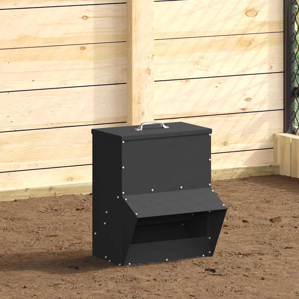 vidaXL Comedero para pollos Negro 20 x 25 x 35 cm