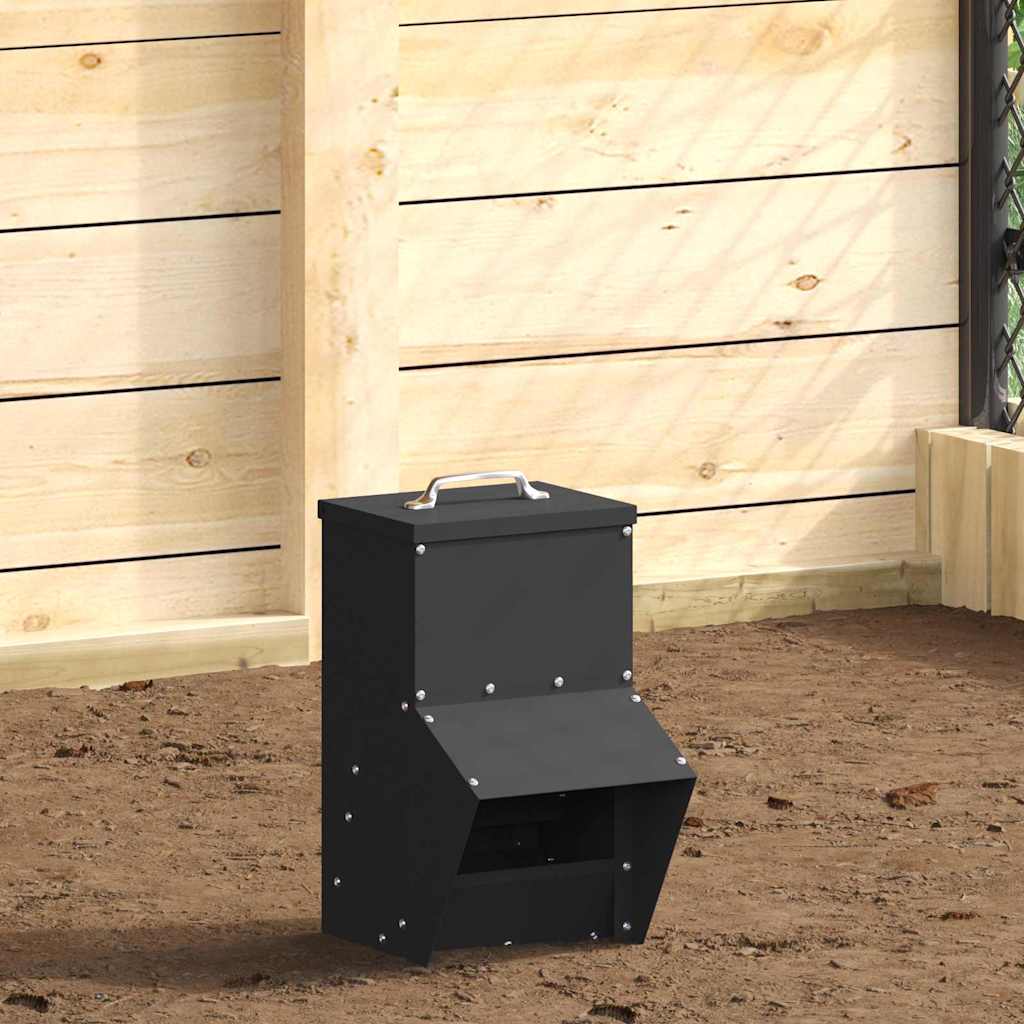 vidaXL Comedero para pollos Negro 20 x 25 x 35 cm