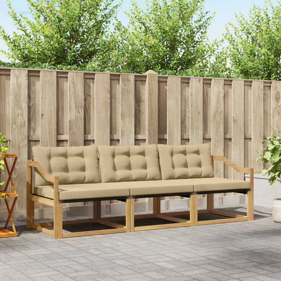 vidaXL Conjunto de sofás de exterior 3 uds. y Beige
