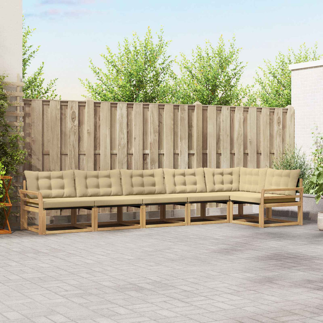 vidaXL Conjunto de sofás de exterior 6 uds. y Beige