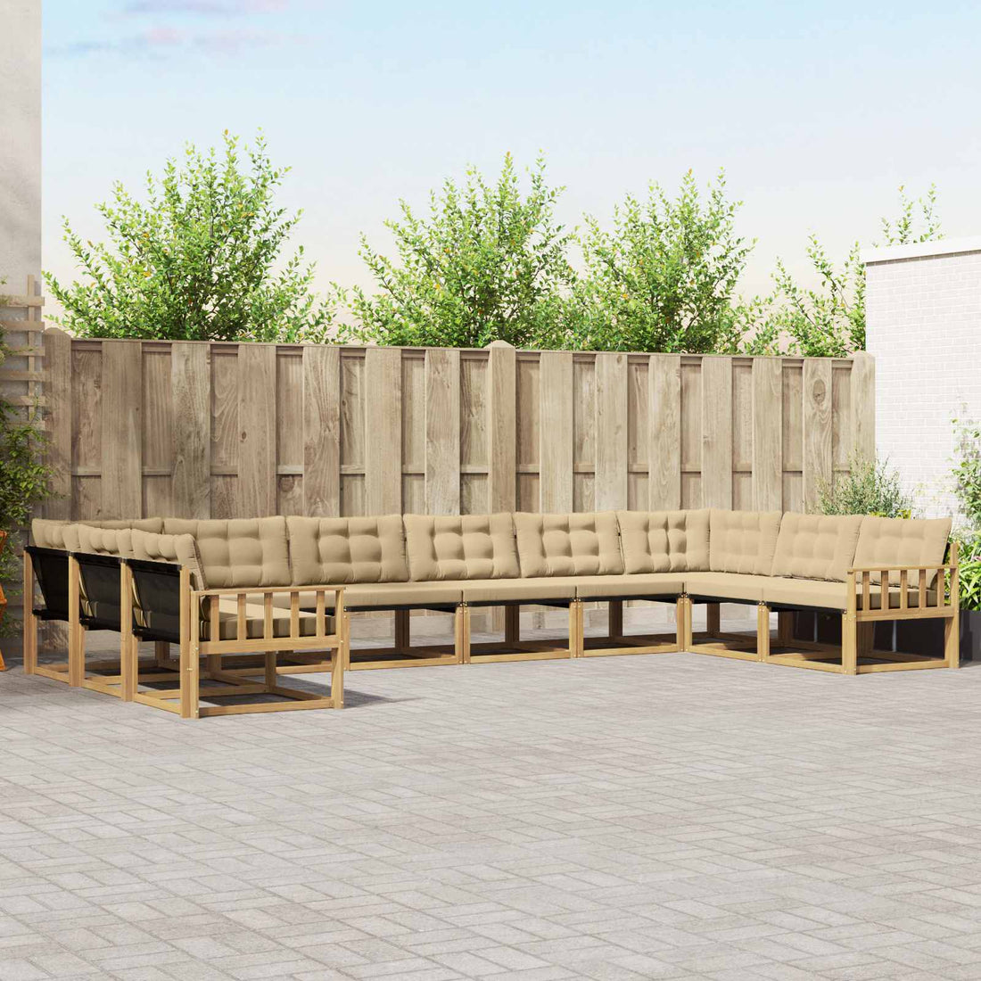 vidaXL Conjunto de sofás de exterior 10 uds. y Beige