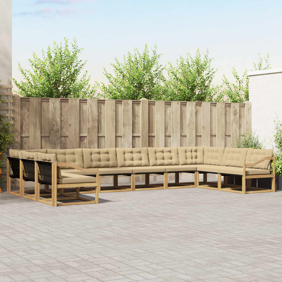vidaXL Conjunto de sofás de exterior 10 uds. y Beige
