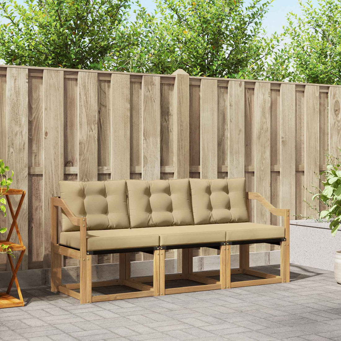vidaXL Conjunto de sofás de exterior 3 uds. y Beige