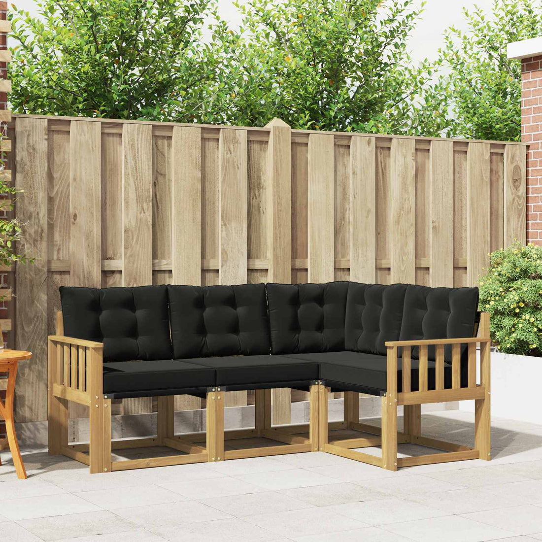 vidaXL Conjunto de sofás de exterior 4 uds. Blanco y Negro