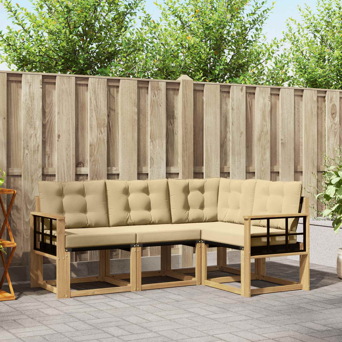 vidaXL Conjunto de sofás de exterior 4 uds. y Beige
