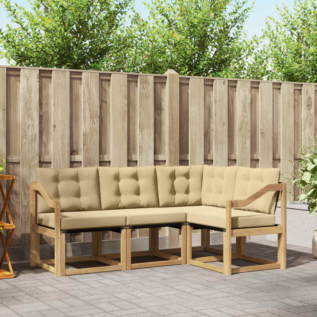 vidaXL Conjunto de sofás de exterior 4 uds. y Beige