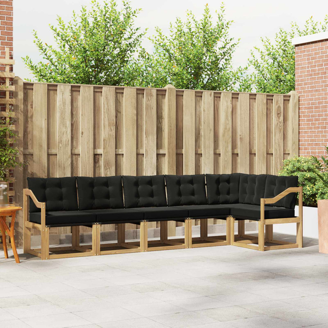 vidaXL Conjunto de sofás de exterior 6 uds. Blanco y Negro