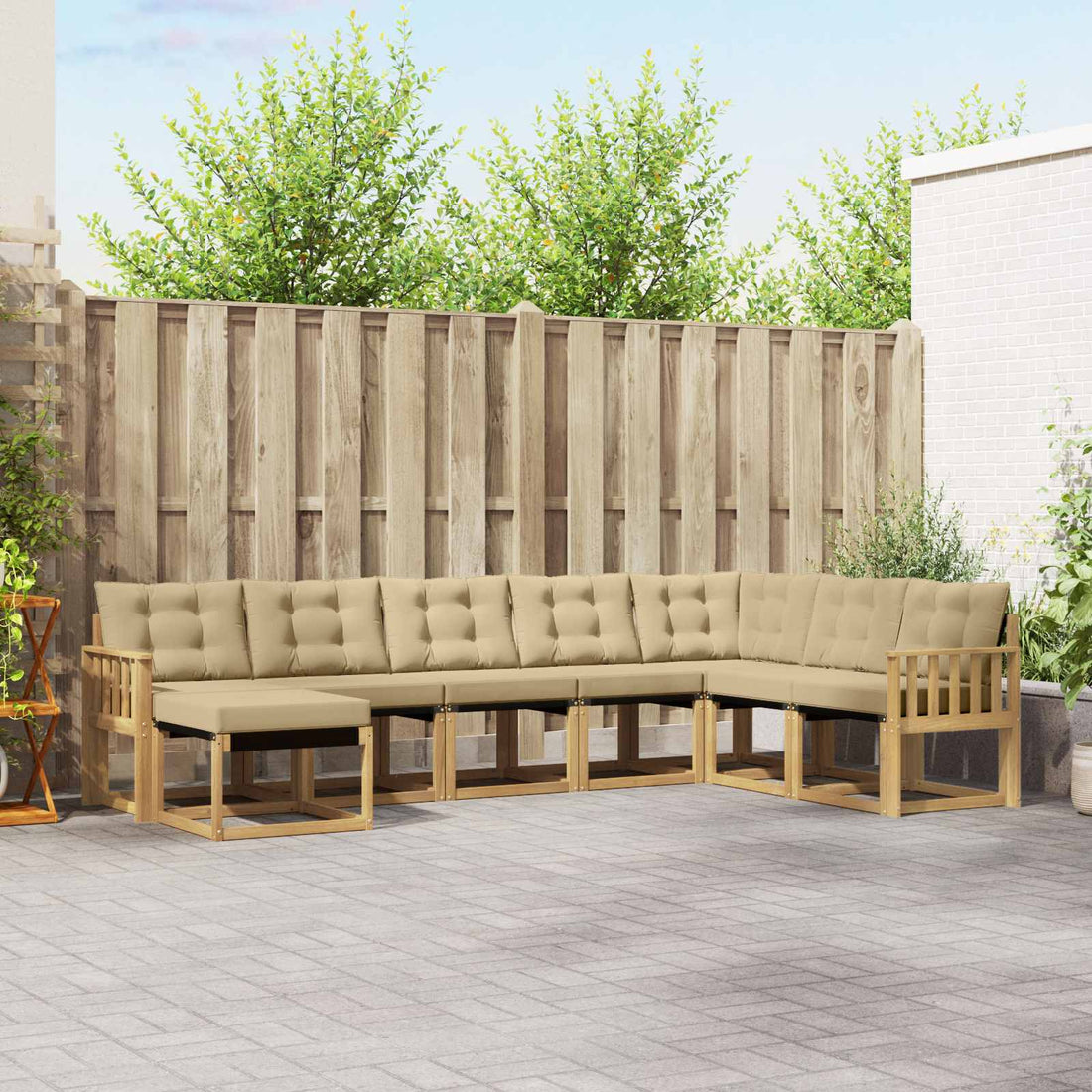 vidaXL Conjunto de sofás de exterior 8 uds. y Beige